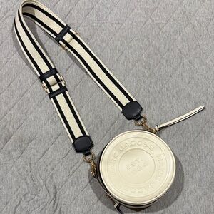 Marc Jacobs Ivory Round Crossbody with Striped Strap